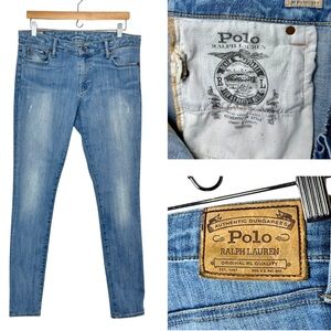 Polo Ralph Lauren Tompkins Skinny Jeans Women’s 32 Blue Stretch Mid-Rise